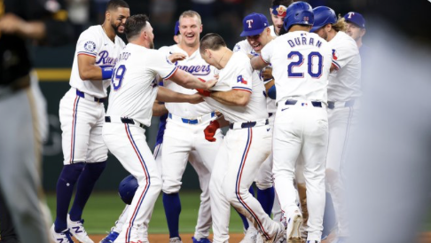 A run! – Rangers Rounding 3rd